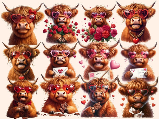 Romantické krávy clipart