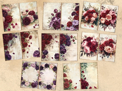 Romantic Florals Journal Pages (P1) Floral Ephemera - Wonders Artist
