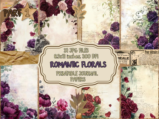 Romantic Florals Journal Pages (P1) Floral Ephemera - Wonders Artist