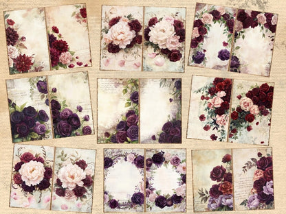 Romantic Florals Journal Pages (P1) Floral Ephemera - Wonders Artist