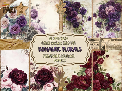 Romantic Florals Journal Pages (P2) Floral Ephemera - Wonders Artist