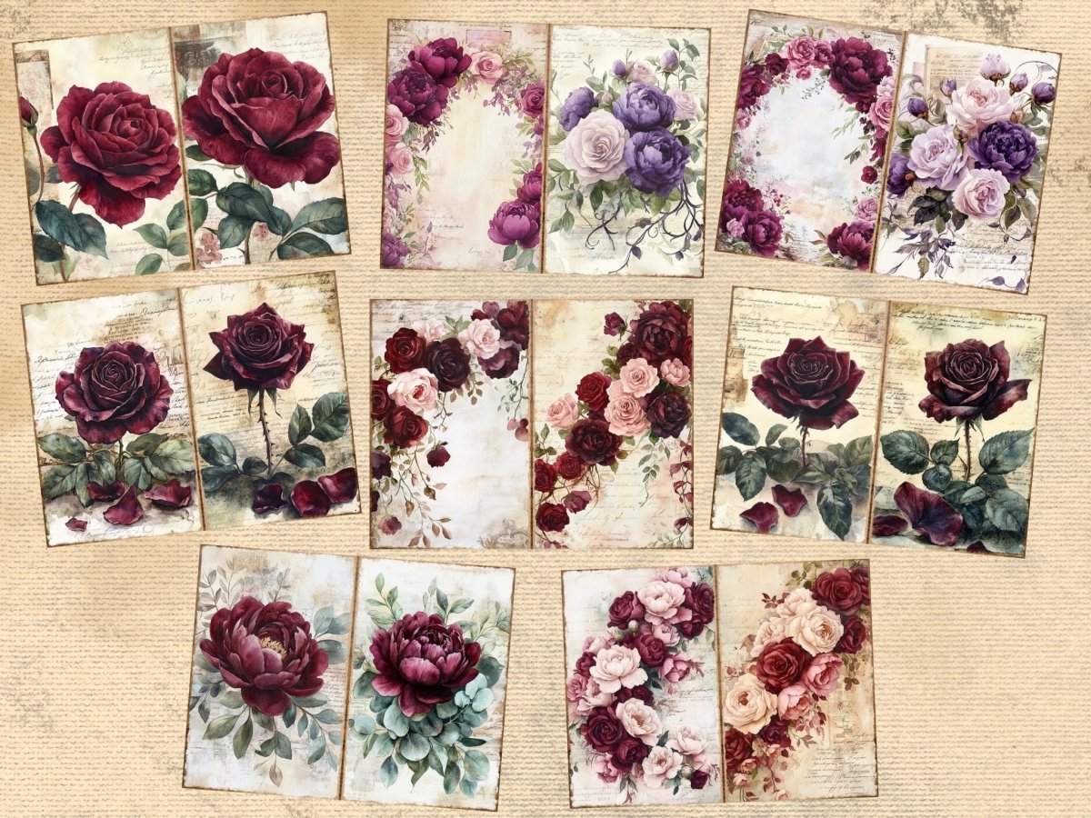 Romantic Florals Journal Pages (P3) Floral Ephemera - Wonders Artist