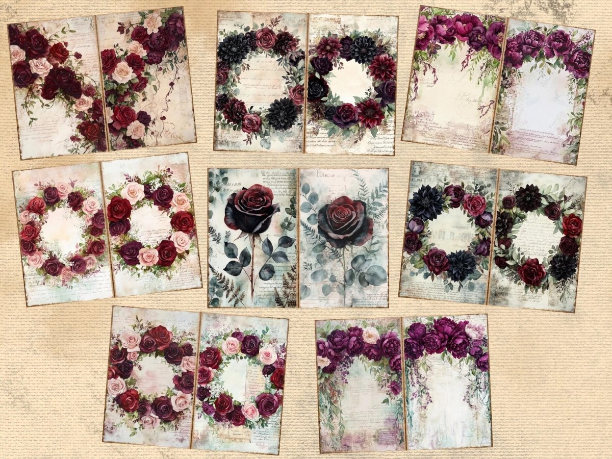 Romantic Florals Journal Pages (P3) Floral Ephemera - Wonders Artist