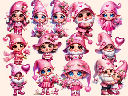 Romantic Gnomes Clipart cute love gnomes - Wonders Artist