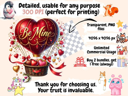 Romantic Hot Air Balloons (P2) Clipart Balloon Graphics - Wonders Artist