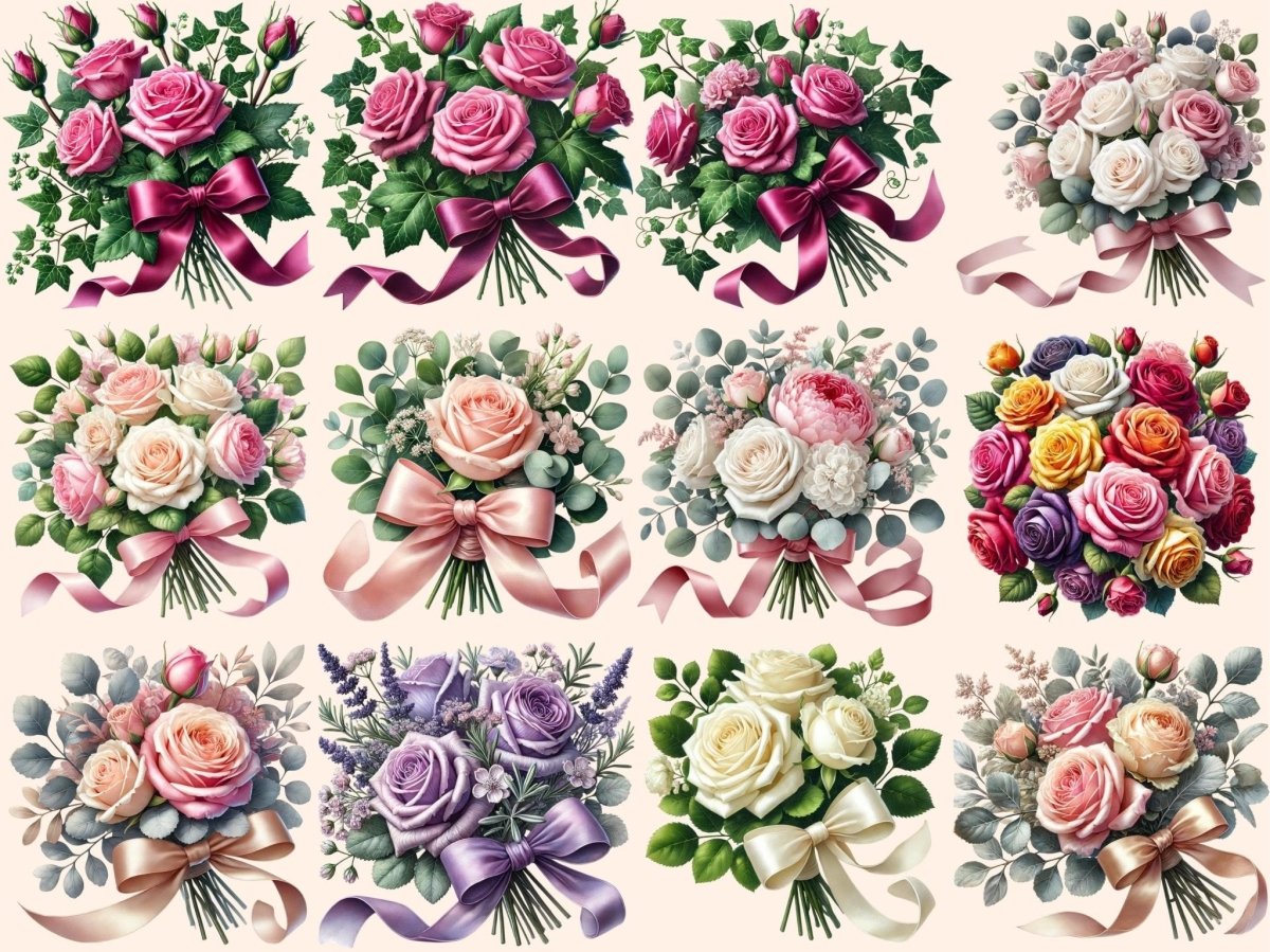 Rose Bouquets (P2) Clipart Beautiful Rose Art - Wonders Artist