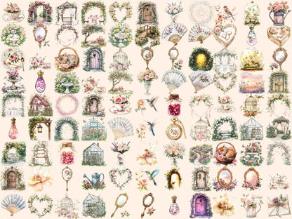 Rose Garden Watercolor Clipart blooming flowers png - Wonders Artist