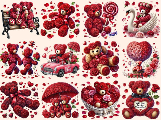Rose Teddies Clipart