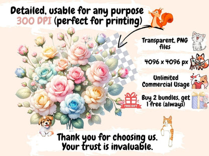 Roses Clipart rose bouquet clipart - Wonders Artist