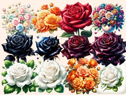 Roses Clipart rose bouquet clipart - Wonders Artist