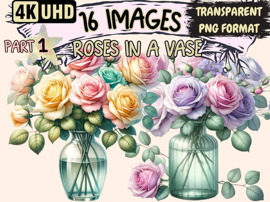 Roses in Vase Clipart Cute rose art - Wonders Artist