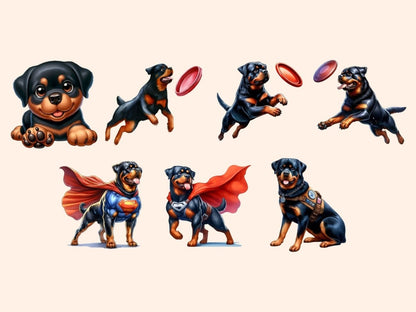 Rottweilers Clipart Cute dog art - Wonders Artist