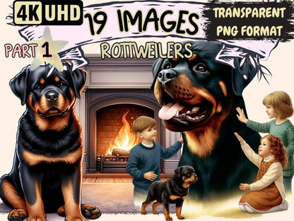 Rottweilers Clipart Cute dog art - Wonders Artist