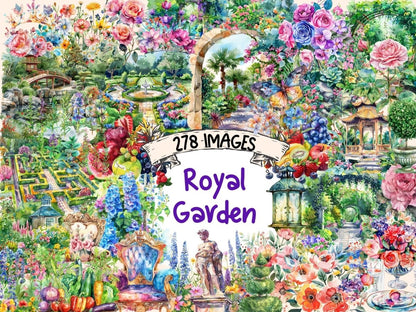 Royal Garden Watercolor Clipart botanical clipart - Wonders Artist