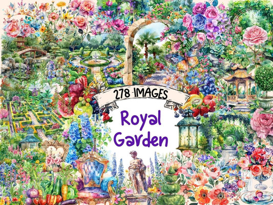 Royal Garden Watercolor Clipart botanical clipart - Wonders Artist