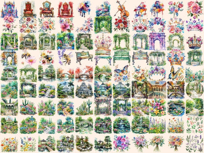 Royal Garden Watercolor Clipart botanical clipart - Wonders Artist