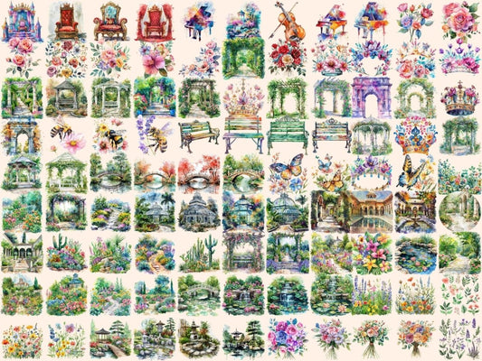 Royal Garden Akvarell Clipart