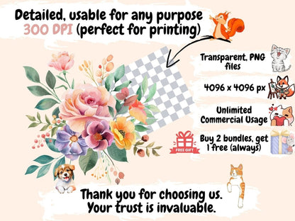 Royal Garden Watercolor Clipart botanical clipart - Wonders Artist