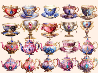 Royal Tea Watercolor Clipart cottagecore clipart - Wonders Artist