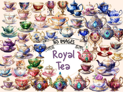 Royal Tea Watercolor Clipart cottagecore clipart - Wonders Artist