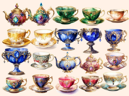 Royal Tea Watercolor Clipart cottagecore clipart - Wonders Artist