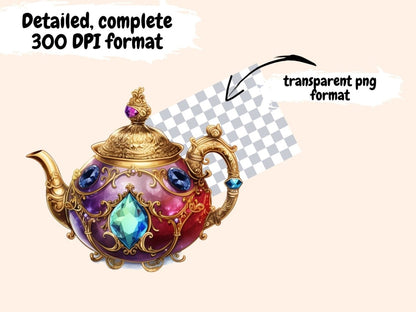 Royal Tea Watercolor Clipart cottagecore clipart - Wonders Artist