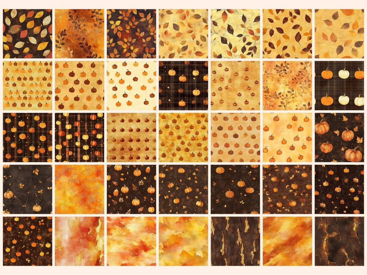 Rustic Autumn Seamless Digital Paper Autumn Digital Paper - Wonders Artist