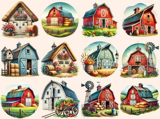 Rustic Barns Clipart