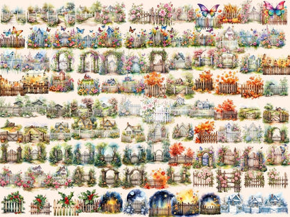 Rustic Fences Watercolor Clipart cute fence clipart - Wonders Artist