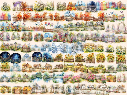 Rustic Fences Watercolor Clipart cute fence clipart - Wonders Artist