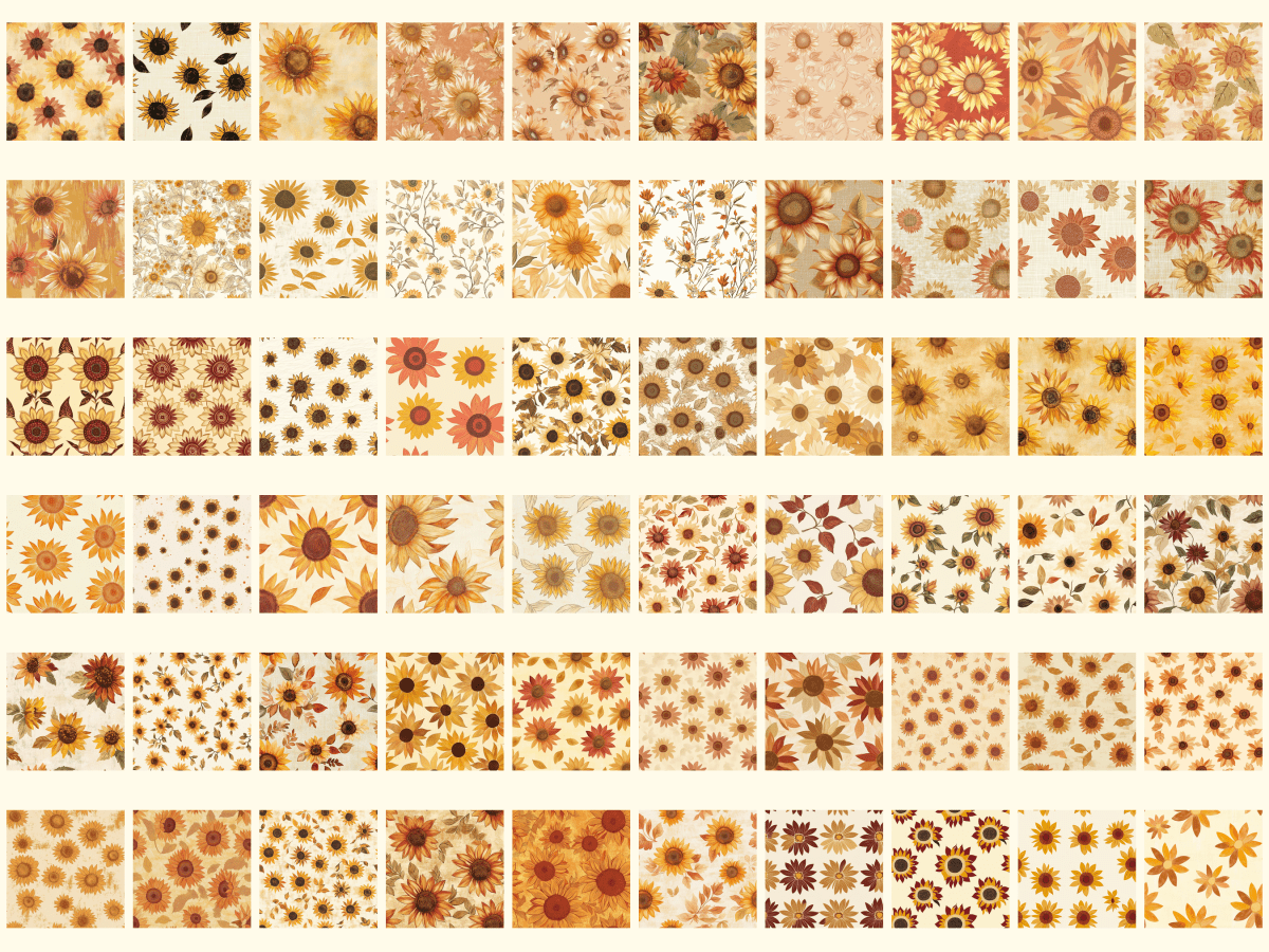 Rustic Sunflowers Digital Paper All Bundles Backgrounds Digital Paper - WondersArtist