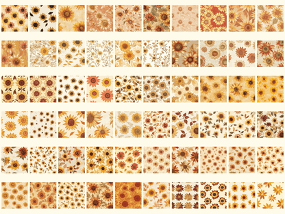 Rustic Sunflowers Digital Paper All Bundles Backgrounds Digital Paper - WondersArtist