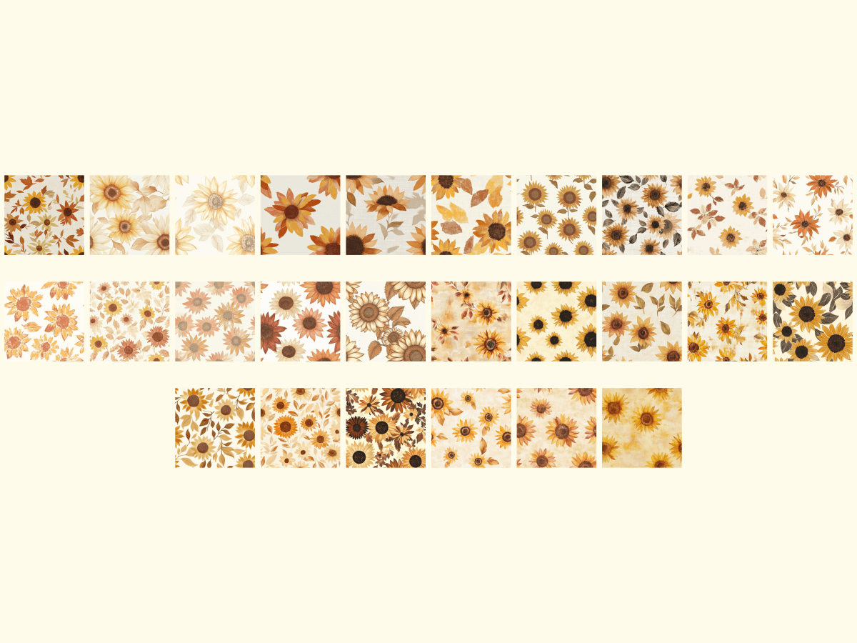 Rustic Sunflowers Digital Paper All Bundles Backgrounds Digital Paper - WondersArtist