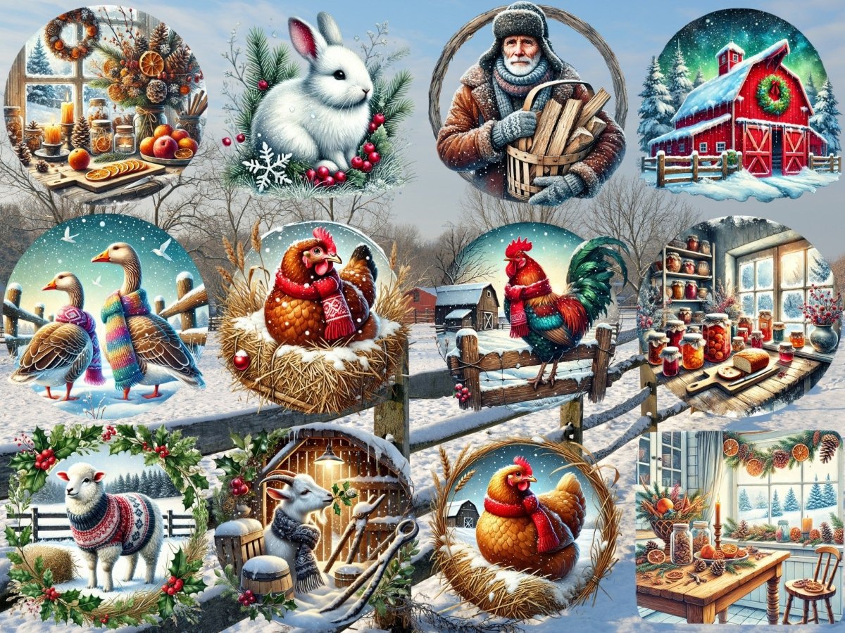 Сільський зимовий фермерський кліпарт (ОБМЕЖЕНЕ ВИДАННЯ) image 4