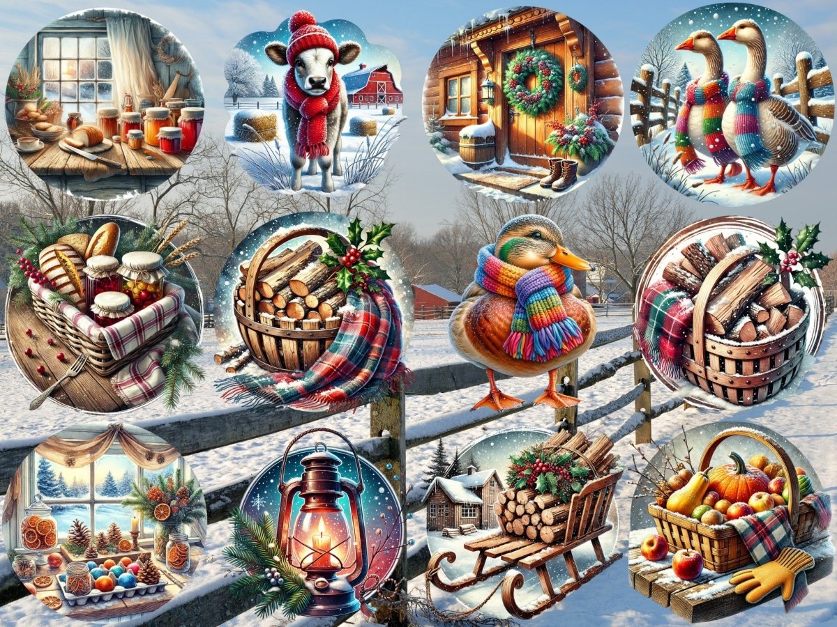 Сільський зимовий фермерський кліпарт (ОБМЕЖЕНЕ ВИДАННЯ) image 7