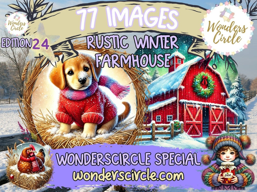 Rustic Winter Farmhouse Clipart (LIMITED EDITION)
