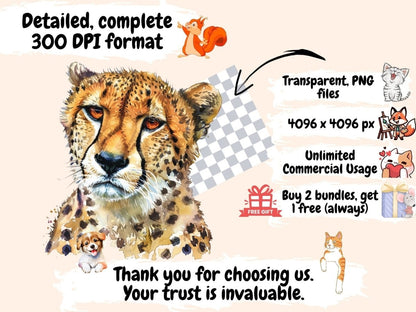 Safari Animals Watercolor Clipart African animals - Wonders Artist