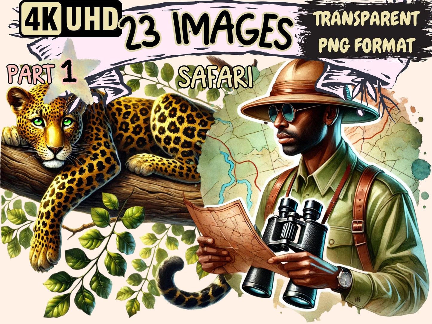 Safari Clipart - High - Quality Instant Digital Download for Creative Projects