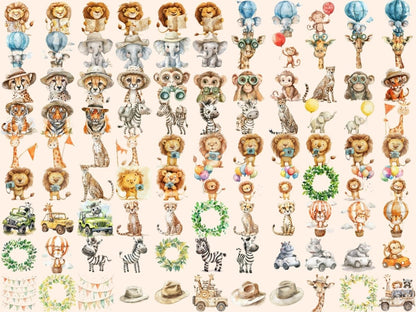 Safari Tour Watercolor Clipart African Safari - Wonders Artist