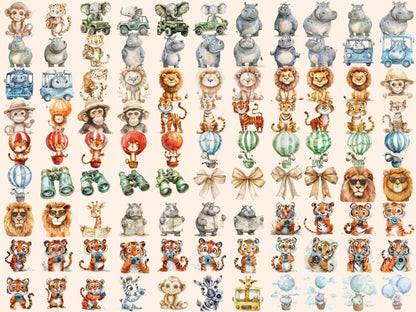 Safari Tour Watercolor Clipart African Safari - Wonders Artist