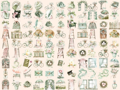 Sage & Blush Watercolor Clipart blush bouquet png - Wonders Artist