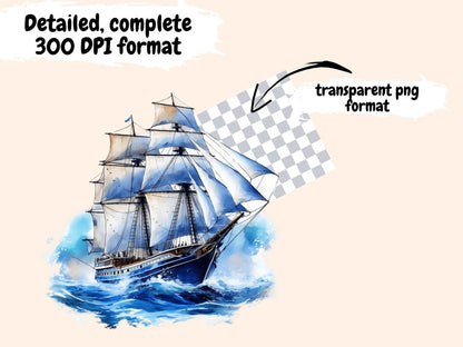 Sailboats Watercolor Clipart boat clipart - Wonders Artist