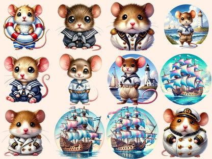 Sailor Mice Clipart Cute Sailor Mice - Wonders Artist