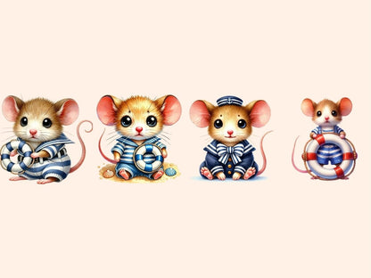 Sailor Mice Clipart Cute Sailor Mice - Wonders Artist
