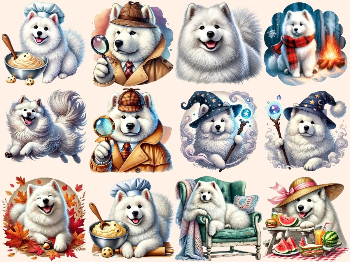 Samoyeds Clipart cute samoyed images - Wonders Artist