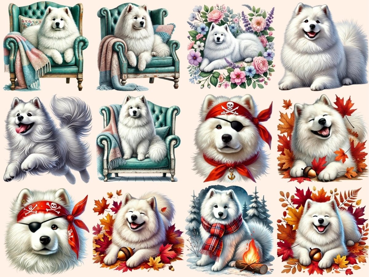 Samoyeds Clipart cute samoyed images - Wonders Artist