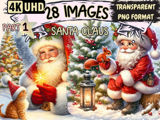 Santa Claus Clipart - High - Quality Instant Digital Download for Creative Projects