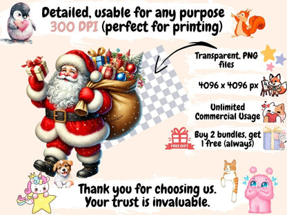 Santa Claus (P2) Clipart Christmas design - Wonders Artist
