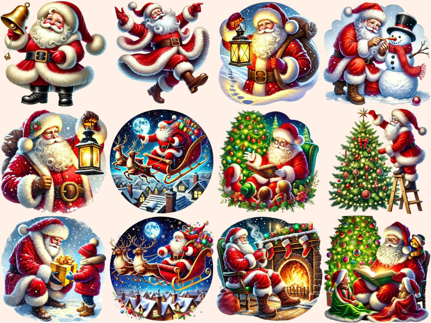 Santa Claus (P3) Clipart - High - Quality Instant Digital Download for Creative Projects