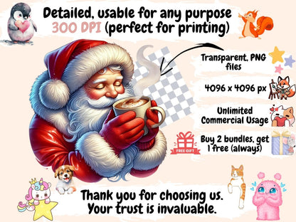Santa Claus (P4) Clipart santa art print - Wonders Artist